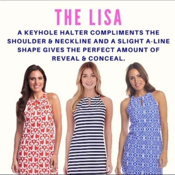 Jude Connally Lisa Blue Print Halter Dress S Coastal Sun Summer Beach Preppy - Picture 4 of 10